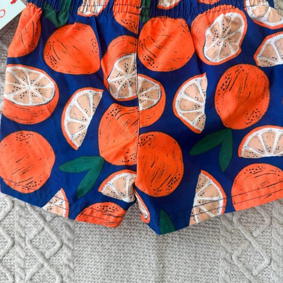Blue Baby Swim Trunks with Oranges - Picture 5 of 9